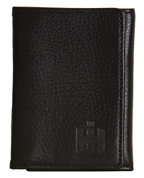 IH Black Leather Trifold Wallet