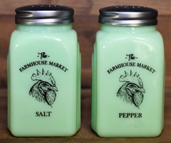 Arch Salt & Pepper, Farmhouse Market, Jadite, Depression Style Glass