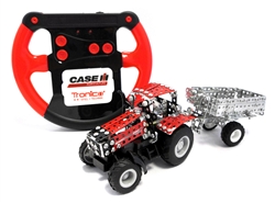 Red Controlled Case IH Magnum with Trailer Metal Construction Kit