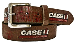 Case IH Men`s Brown Weathered Genuine Leather Belt