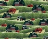 Vintage Barn Tractor Pattern Fabric