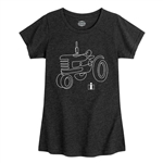 Continuous Line Tractor Girls T-Shirt