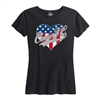 Case IH Heart Patriotic Glitter Women's T-Shirt
