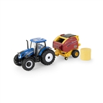 1:64 New Holland T6.180 Tractor with Roll-Belt 560 Round Baler - 2024 Farm Show - 50th Anniversary