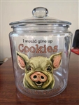 Glass Cookie Jar - "I would give up cookies but I'm no quitter"