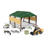 1:32 Case SV340B Skid Steer Loader with Livestock Building and Accessories