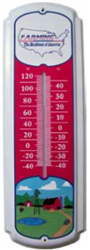 Farm Scene 27" Metal Thermometer