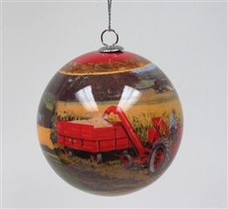 McCormick Farmall Tractor Scene Ball Ornament