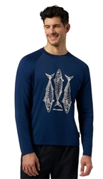 Sea-Doo Men's Fishing UV Long Sleeve Shirt Blue
