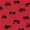 Tractors Fabric - Red