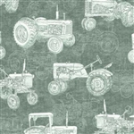 Tractors Fabric - Green