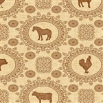 Farm Animal Doily Fabric