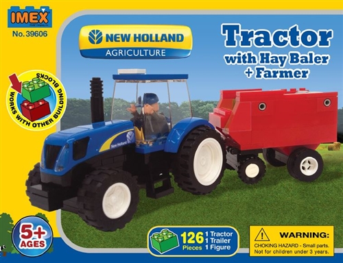 New Holland TS6 Tractor wit Farmer Building Block Set 