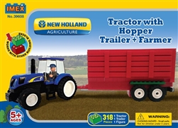 New Holland Tractor & Grain Trailer Block Set