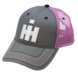 Case IH Ladies 3D Logo Gray & Pink Mesh Back Cap