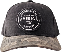 International Harvester Dark Military Camo Black Two-Tone Vintage Patch Cap