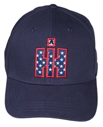 IH American Flag Stars Filled Logo Trucker Baseball Cap