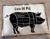 Cuts of Pig Metal Sign