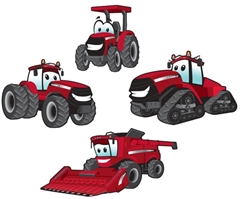 4-Pc Cartoon Tractor Characters Repositionable Graphics