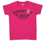 Property of International Harvester Logo Womenâ€™s T-Shirt - Hot Pink
