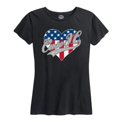 Case IH Heart Patriotic Glitter Women's T-Shirt