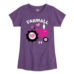 Pink Farmall Tractor Hearts Girl's Short Sleeve Tee