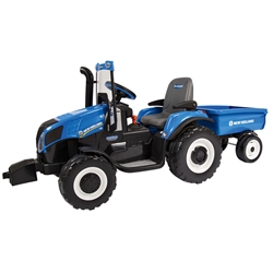 New Holland T8 Battery Operated Ride On w/Trailer