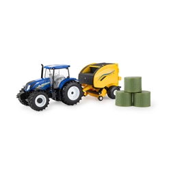 1:32 New Holland T6.175 Tractor with 561 Roll-Belt Round Baler