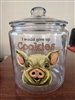 Glass Cookie Jar - "I would give up cookies but I'm no quitter"