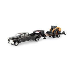 1:32 Ram 3500 Pickup with Case Skid Steer and Trailer