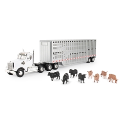 1:32 Freightliner 122SD Semi with Livestock Trailer