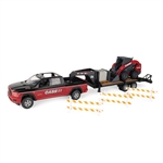 1:16 Big Farm RAM 3500 Case IH Dealer Truck with Gooseneck Trailer and SV340 Skid Steer